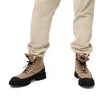 Schnürstiefeletten aus Wildleder in Beige