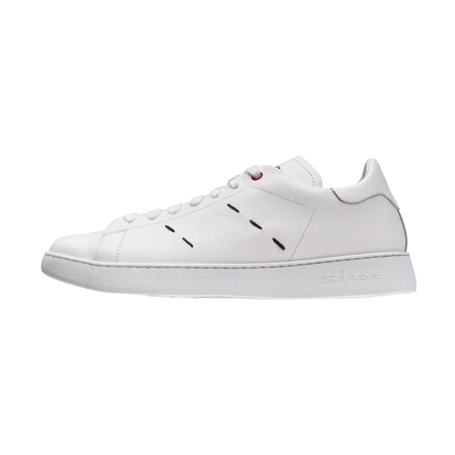 Kiton Logo-Printed Leather Sneakers In White - SARTALE