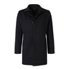 Kiton Single-Breasted Cashmere Coat with Fur Lining in Dark Blue - SARTALE