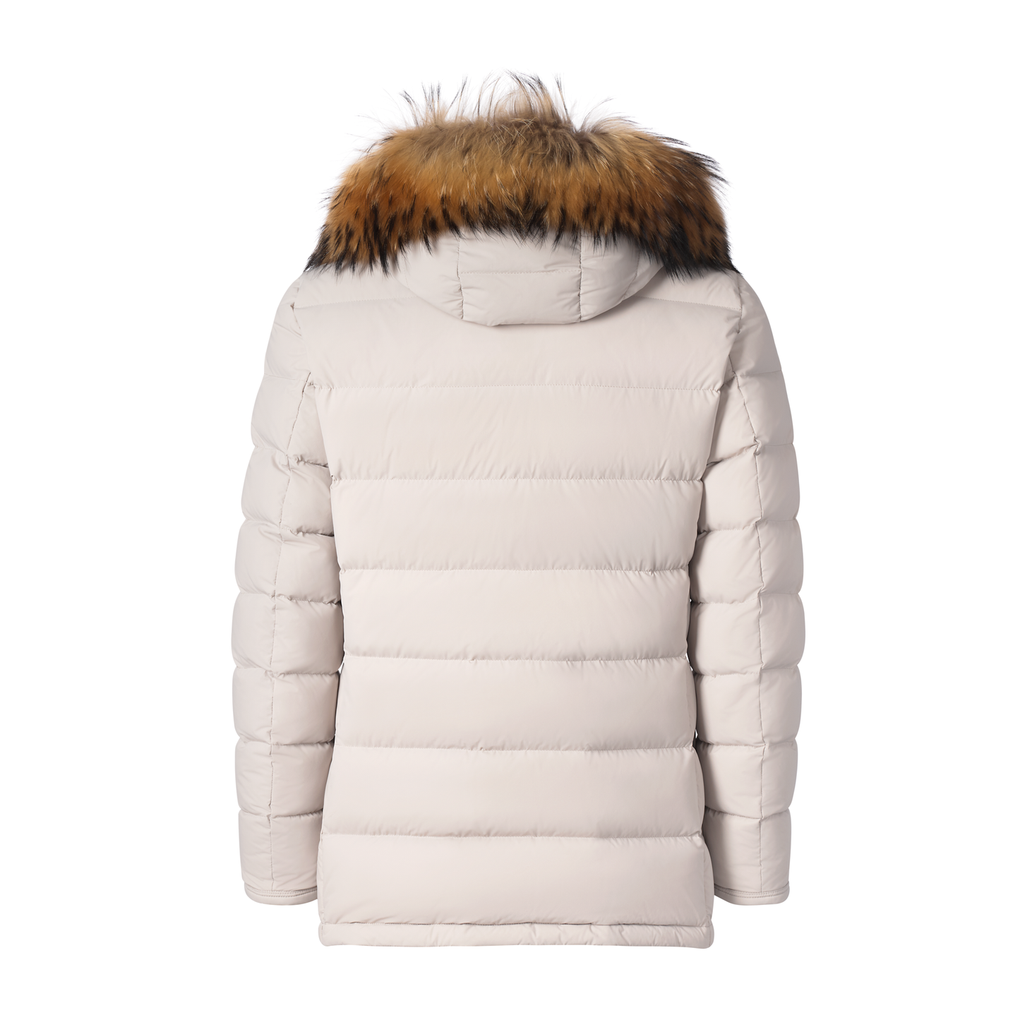 Kiton Hooded Down Winter Jacket in Off White - SARTALE