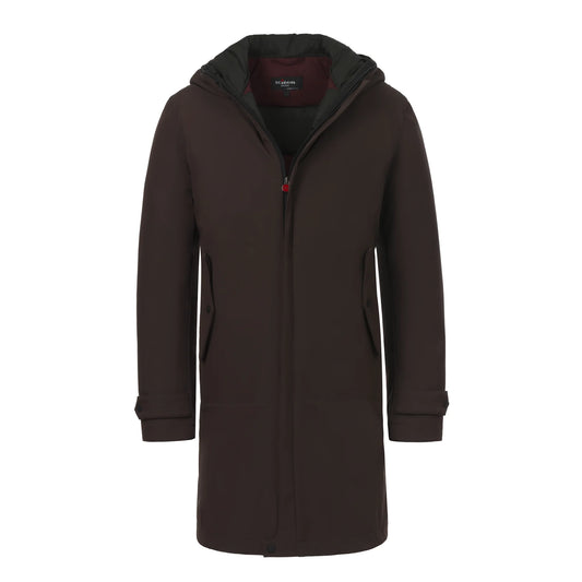 Hooded Hybrid Coat in Brown