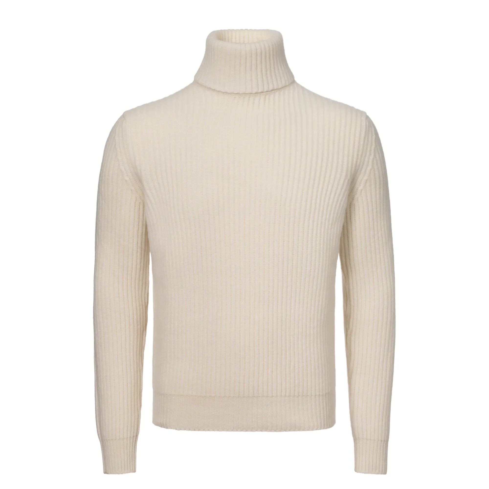 Knitted Turtleneck Sweater in White