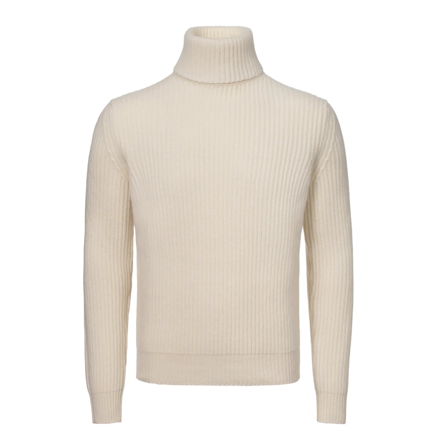 Knitted Turtleneck Sweater in White