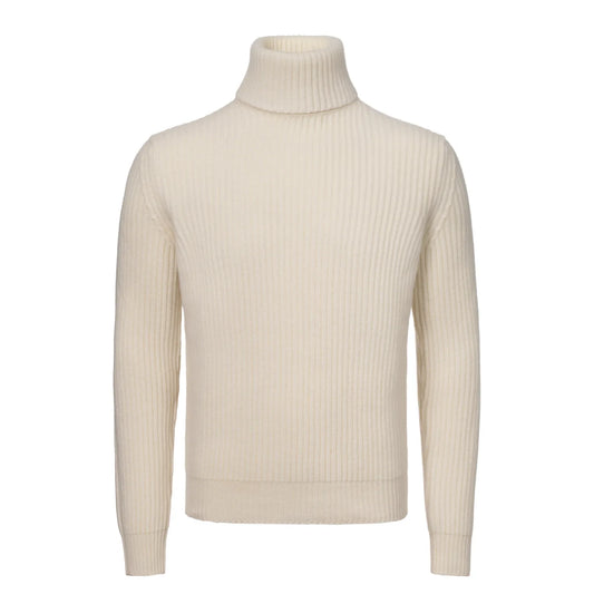 Knitted Turtleneck Sweater in White