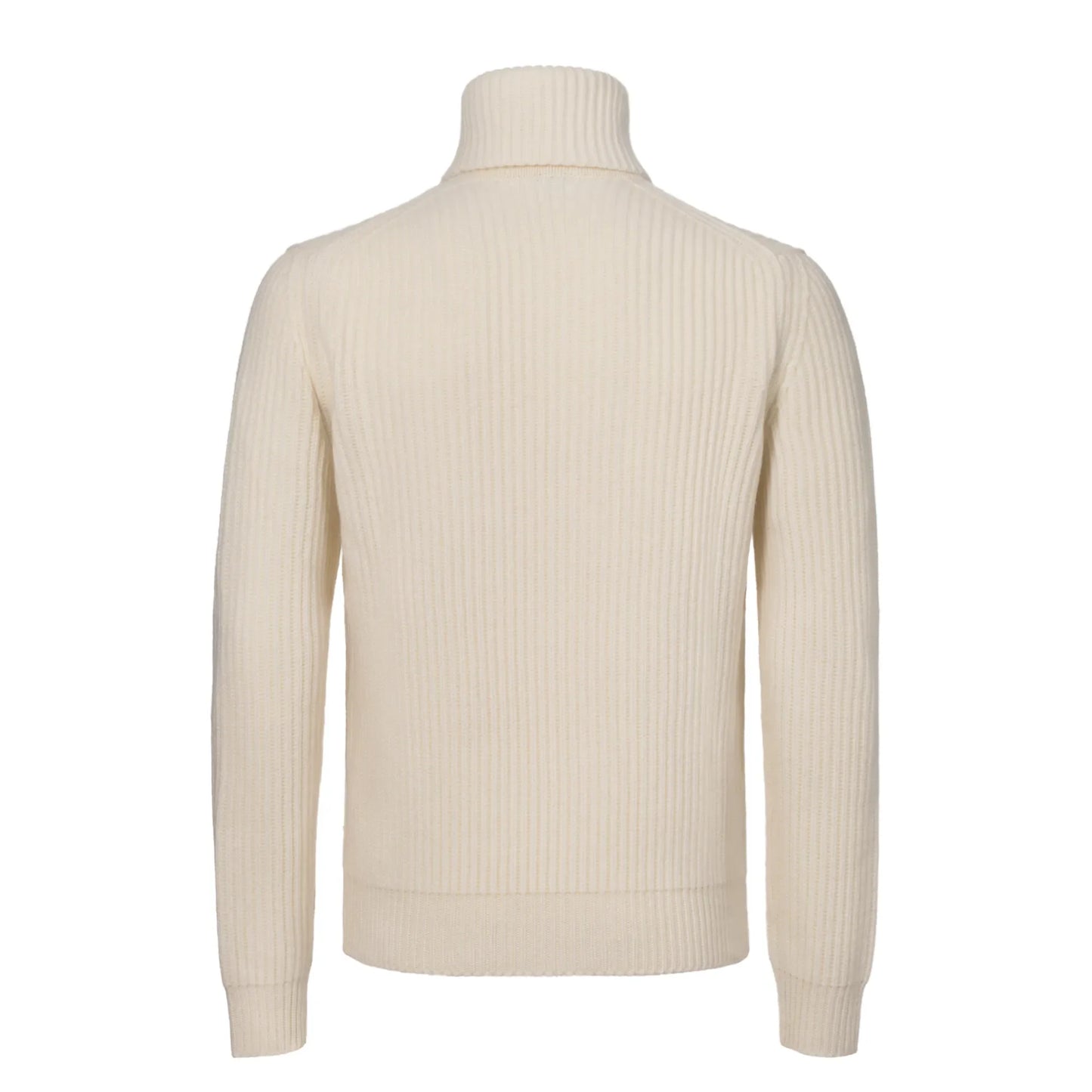 Knitted Turtleneck Sweater in White