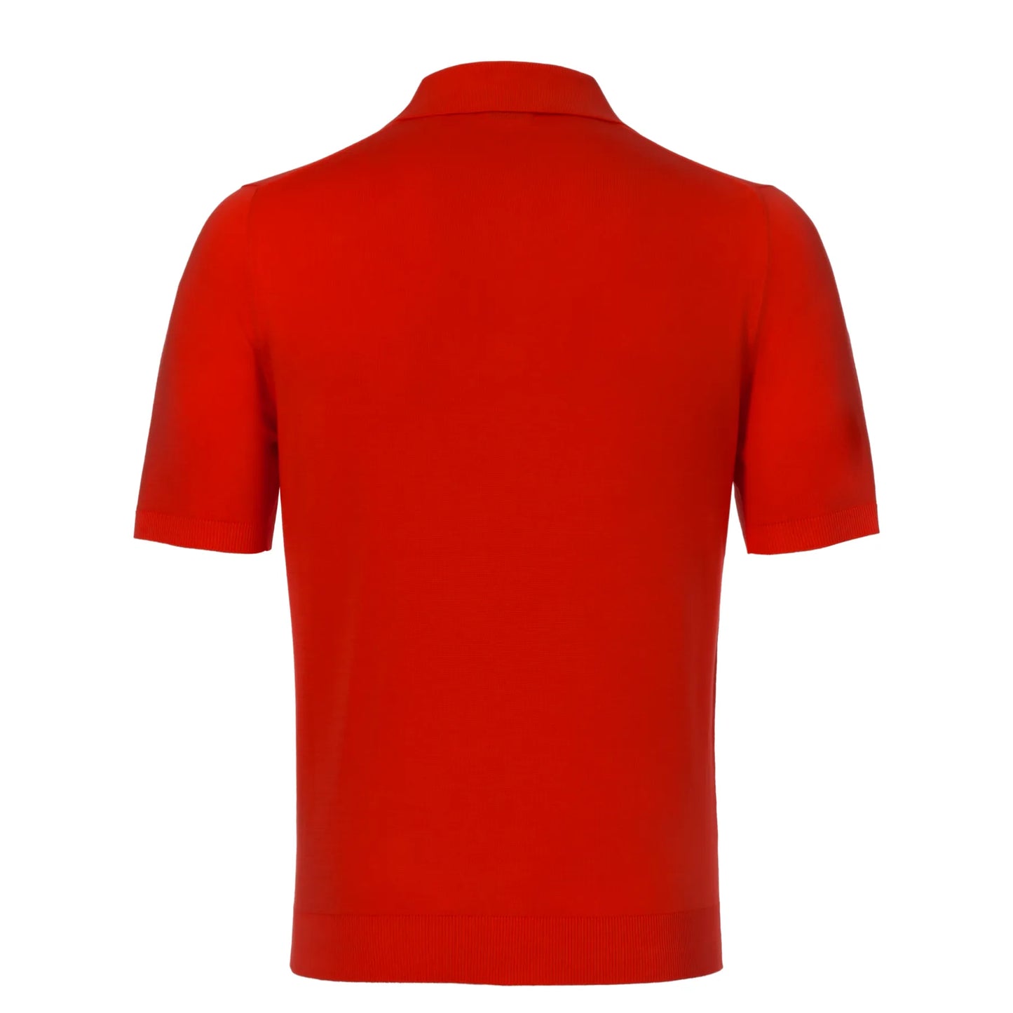 Cotton Polo Shirt in Red Orange