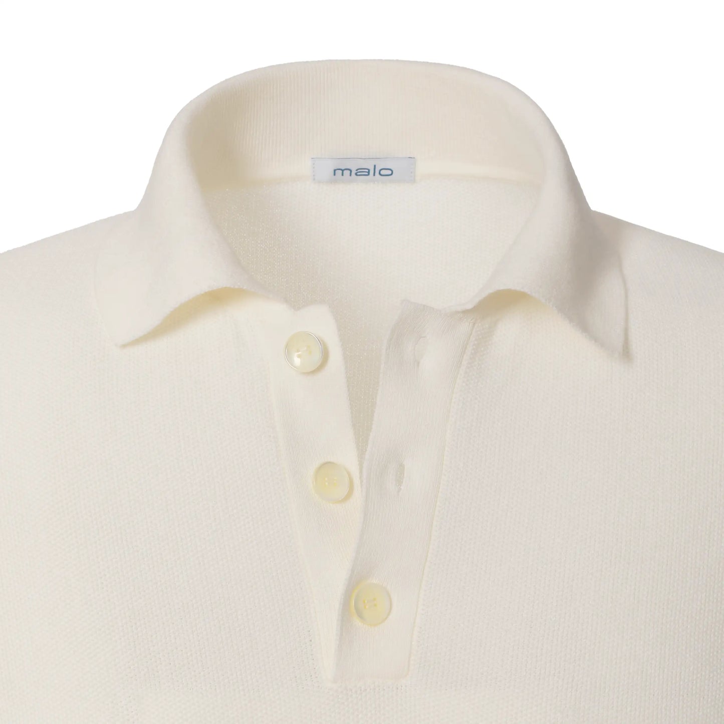 Cotton Knitted Polo in Cream White