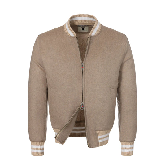 Cashmere Bomber Jacket in Beige