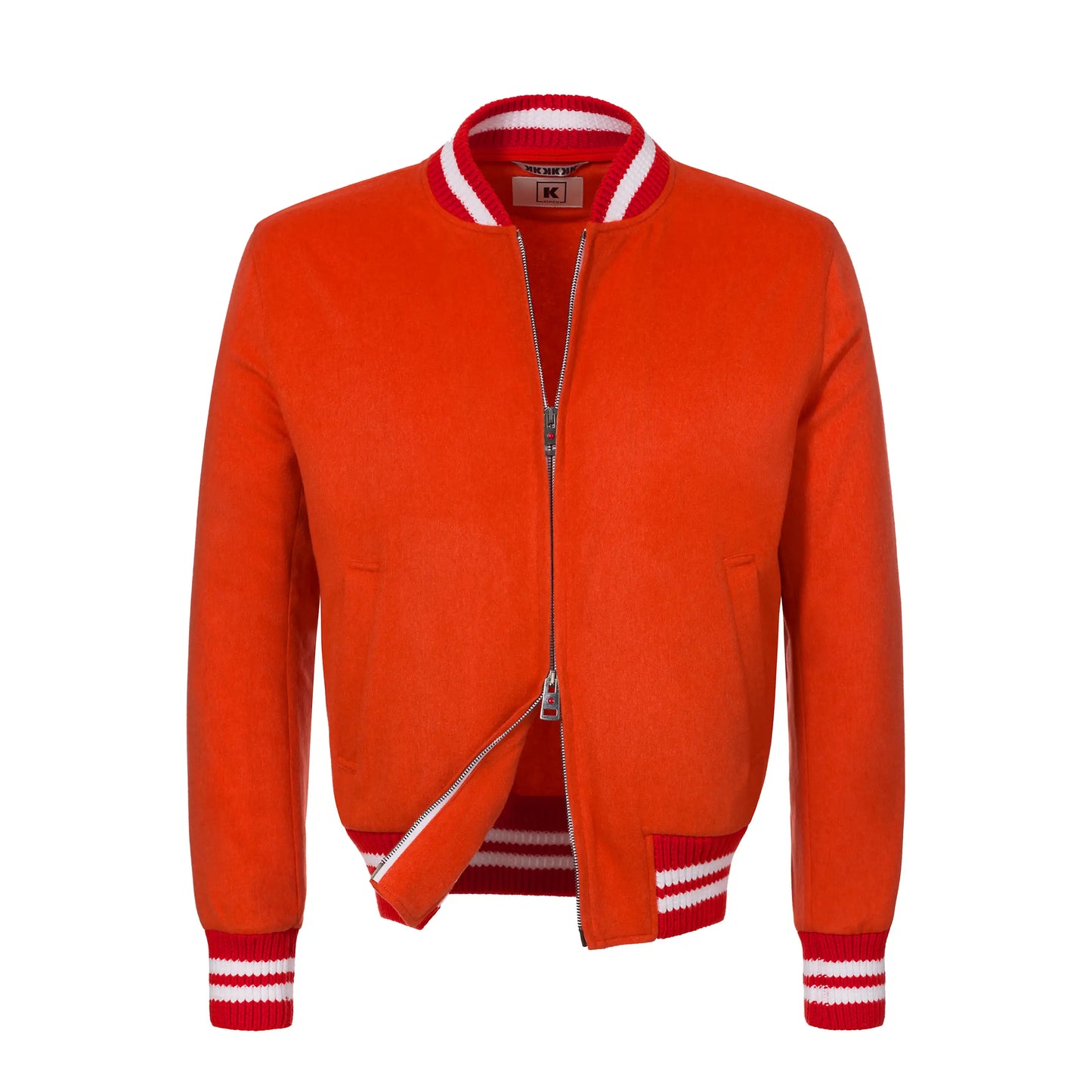 Cashmere Bomber Jacket in Orange