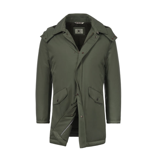Kired Hooded Mackintosh Jacket in Olive Green - SARTALE
