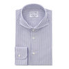 Emanuele Maffeis "All Day Long Collection" Linen and Cotton-Blend Striped Blue Shirt - SARTALE