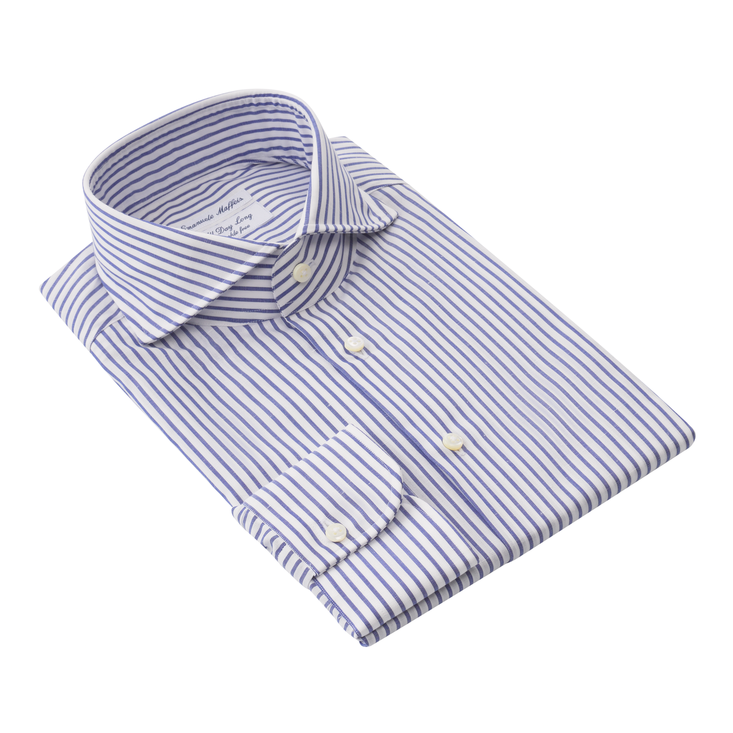 Emanuele Maffeis "All Day Long Collection" Linen and Cotton-Blend Striped Blue Shirt - SARTALE